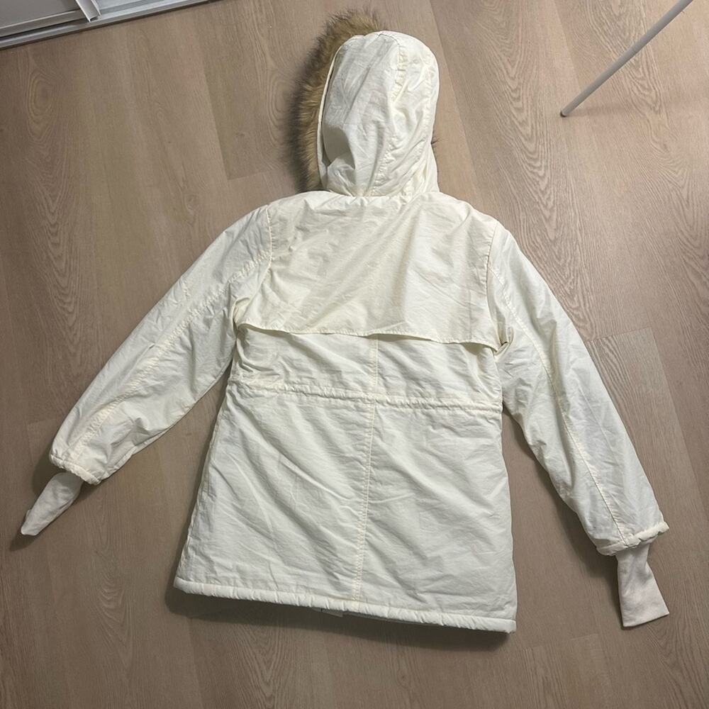 NWT Grace Karin Women's Cream Hooded Jacket W/Faux Fur hood Size M - Picture 5 of 9